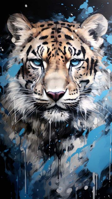 Tiger Portrait Art iPhone Wallpaper 4K