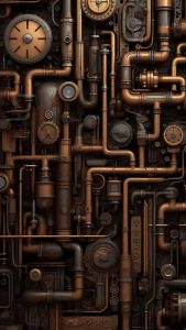 Vintage Steam Pipes iPhone Wallpaper 4K