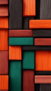 Wood Blocks Ai iPhone Wallpaper 4K