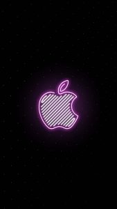 Apple Logo Neon iPhone Wallpaper