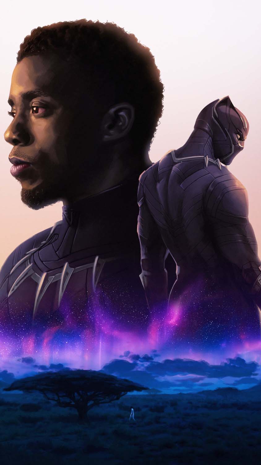 Black Panther Chadwick Boseman Tribute iPhone Wallpaper