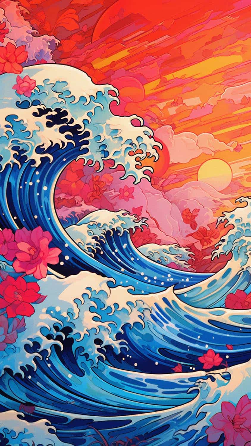 Blue Waves iPhone Wallpaper 4K