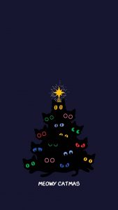 Catmas Tree iPhone Wallpaper