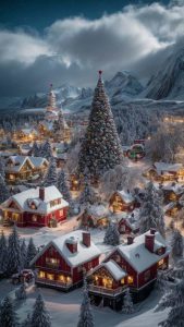 Christmas Village iPhone Wallpaper 4K