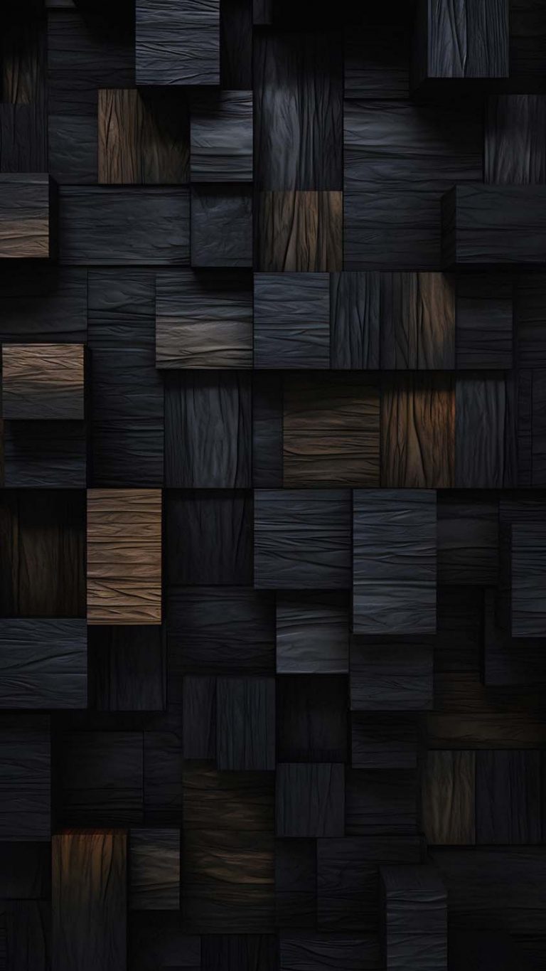 Dark Wooden Blocks iPhone Wallpaper 4K - iPhone Wallpapers