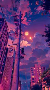 Dual Moon iPhone Wallpaper