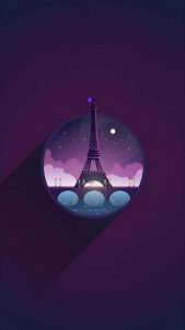 Eiffel Tower Minimal 3D iPhone Wallpaper 4K