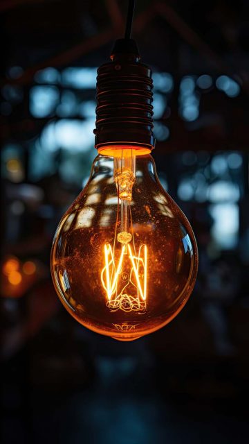 Filament Bulb iPhone Wallpaper 4K