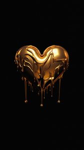 Golden Heart iPhone Wallpaper 4K