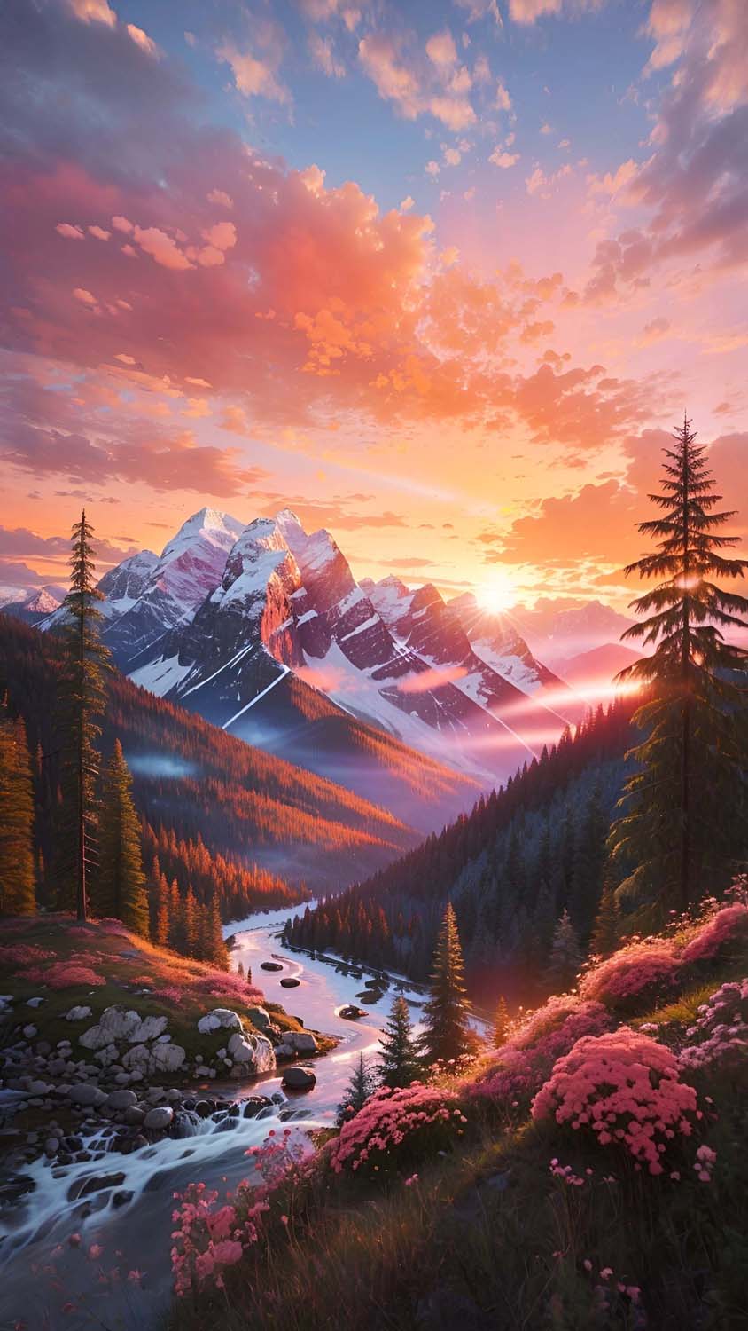 Landscape Mountains River iPhone Wallpaper 4K
