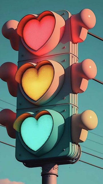 Love Signal Light iPhone Wallpaper 4K