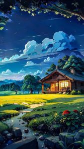Nature House iPhone Wallpaper 4K