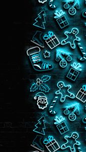 Neon Xmas iPhone Wallpaper