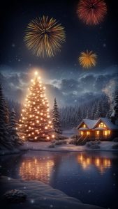 New Year Xmas Celebration iPhone Wallpaper