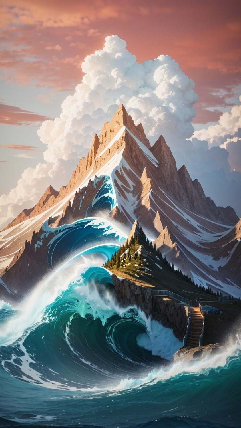 Ocean Mountain iPhone Wallpaper