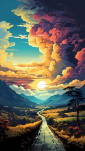 Pathway to Clouds iPhone Wallpaper