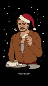 Pedro Pascal Christmas iPhone Wallpaper 4K