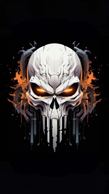 Punisher skull iPhone Wallpaper 4K