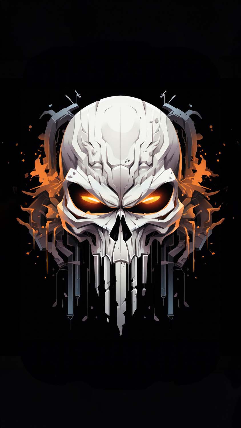 Punisher skull iPhone Wallpaper 4K