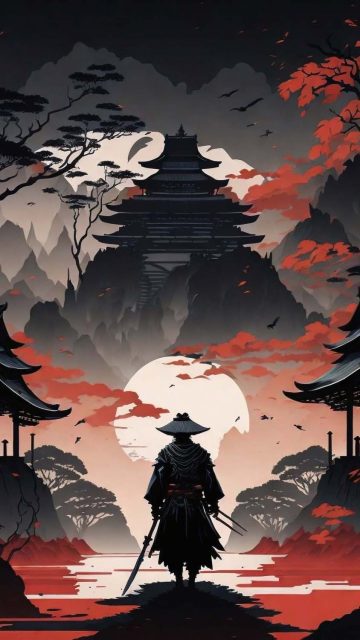 Samurai Castle iPhone Wallpaper 4K