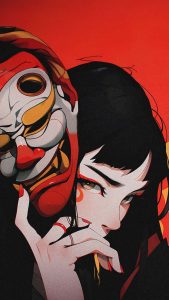 Secrets shrouded in silk the enigmatic masked girl iPhone Wallpaper 4K Secrets shrouded in silk the enigmatic masked girl iPhone Wallpaper 4K