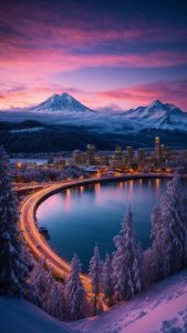 Snow City iPhone Wallpaper