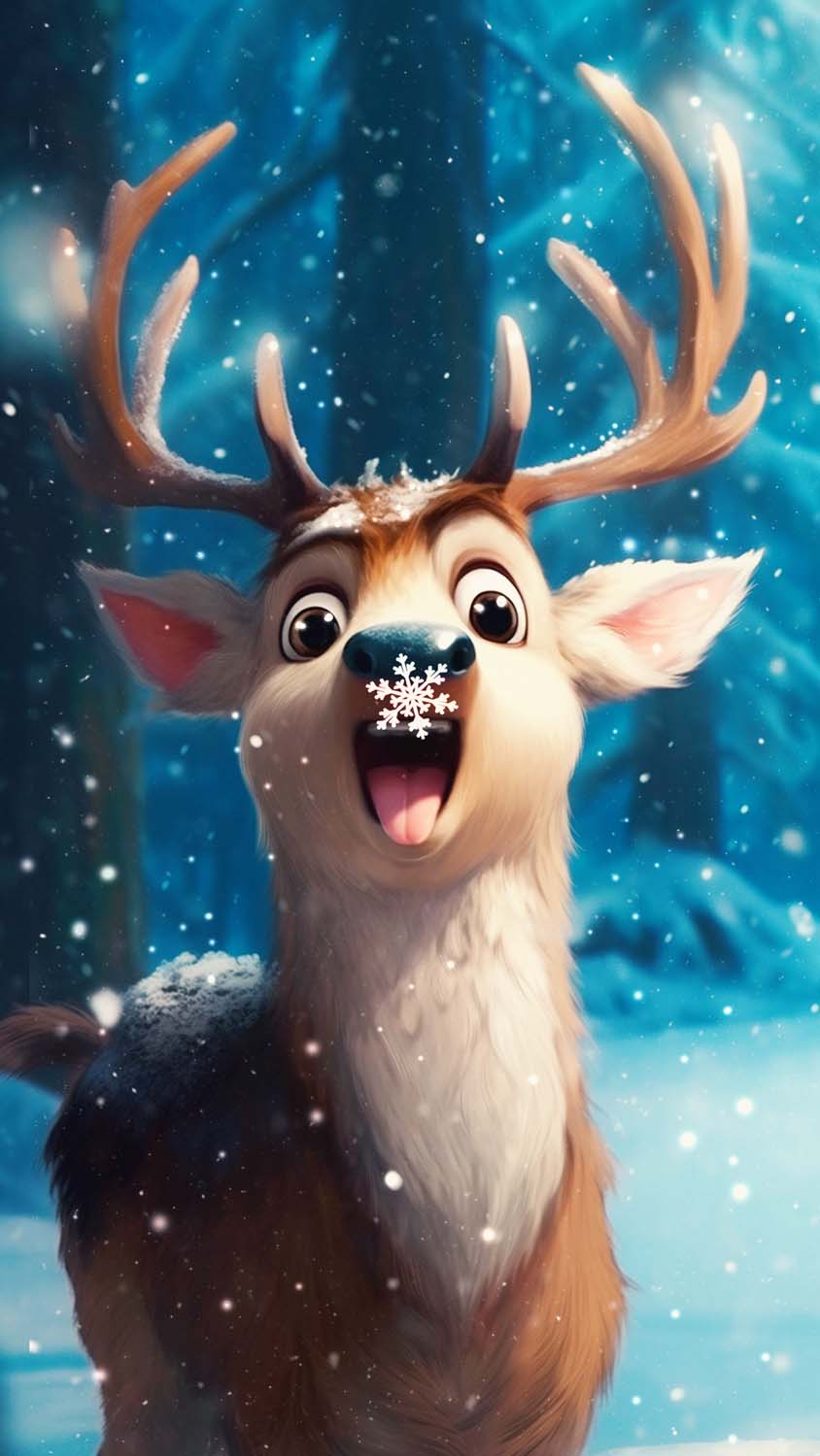 Snow Deer iPhone Wallpaper