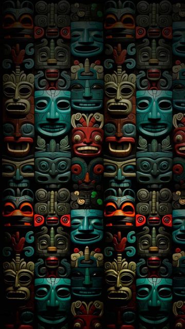 Tiki Totem Idols iPhone Wallpaper 4K