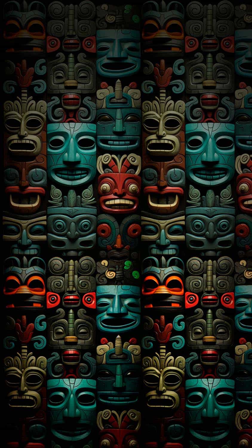 Tiki Totem Idols iPhone Wallpaper 4K