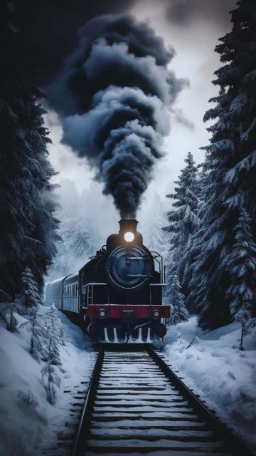 Winter Express iPhone Wallpaper