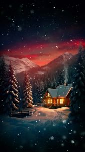 Xmas House iPhone Wallpaper