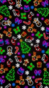 Xmas Neon iPhone Wallpaper