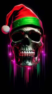 Xmas Skull iPhone Wallpaper