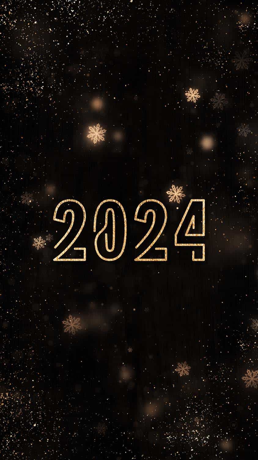 2024 Year Golden iPhone Wallpaper iPhone Wallpapers