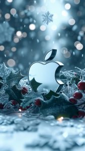 Apple Frosty Winter iPhone Wallpaper