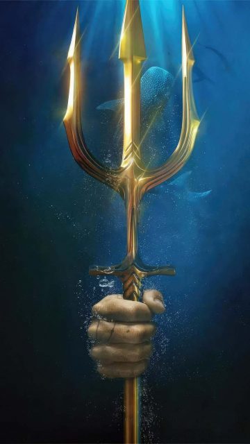 Aquaman the Trident of neptune iPhone Wallpaper