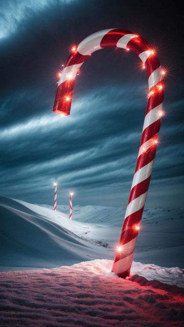 Christmas Candy Canes iPhone Wallpaper