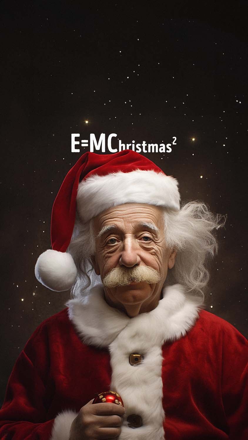 Christmas Einstein iPhone Wallpaper