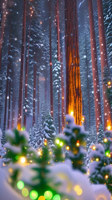 Christmas Forest iPhone Wallpaper