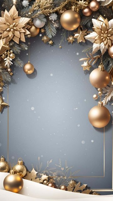 Christmas Golden Garlands iPhone Wallpaper
