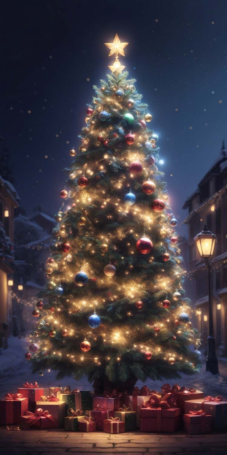 Christmas Tree Big Size iPhone Wallpaper