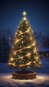 Christmas Tree Decoration Lights iPhone Wallpaper