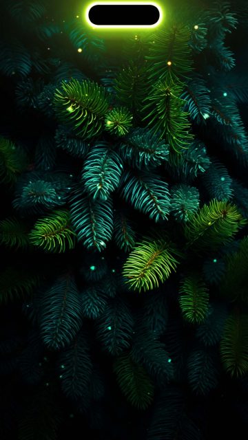 Christmas Tree Dynamic Island Wallpaper iPhone 15 Pro