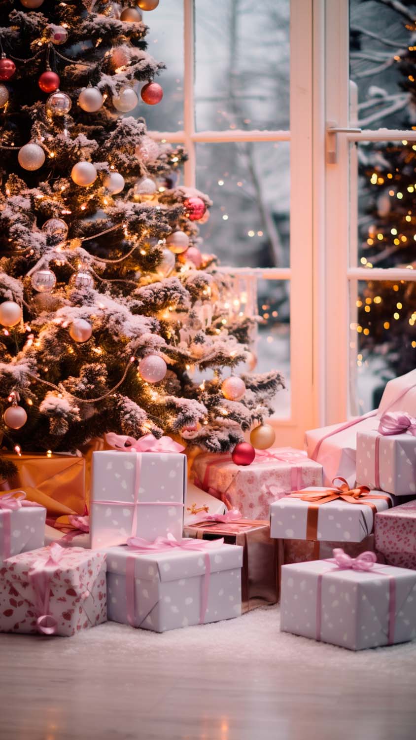 Christmas Tree Gifts iPhone Wallpaper