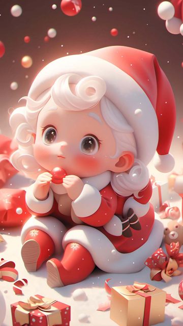 Cute Baby Christmas iPhone Wallpaper