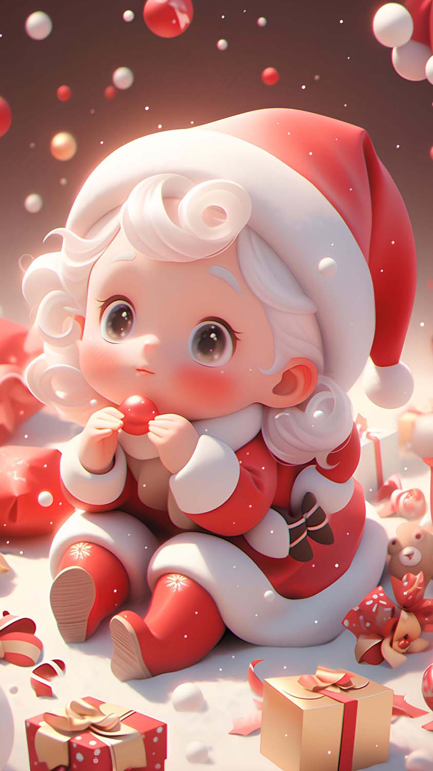 Cute Baby Christmas iPhone Wallpaper