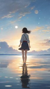 Girl and Horizon iPhone Wallpaper Girl and Horizon iPhone Wallpaper