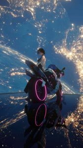 Girl on bike scifi Space iPhone Wallpaper Girl on bike scifi Space iPhone Wallpaper