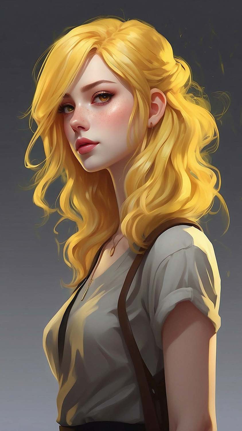 Girl with Golden Hairs iPhone Wallpaper