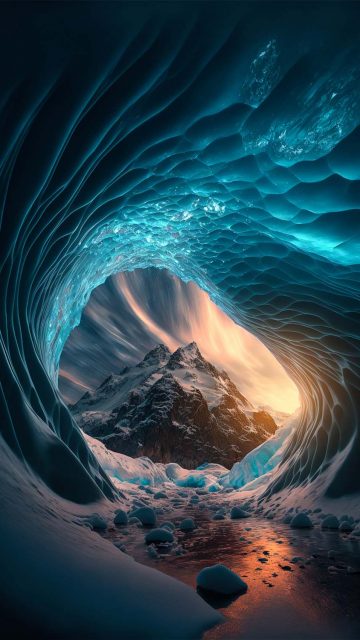 Ice Cave iPhone Wallpaper